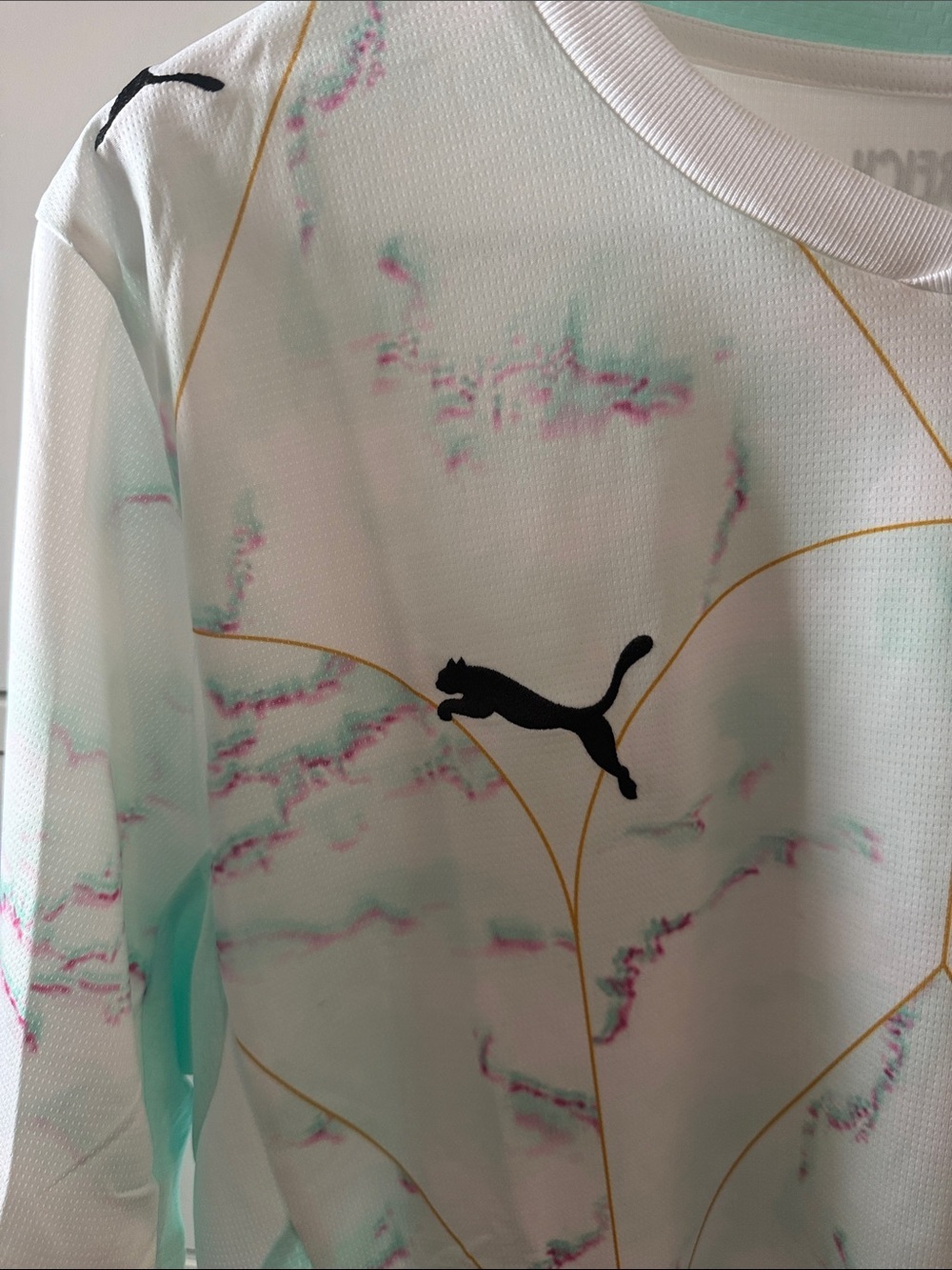 Austria Away Men’s Soccer/Football Jersey- White-Mint Melt Design - Picture 3 of 7